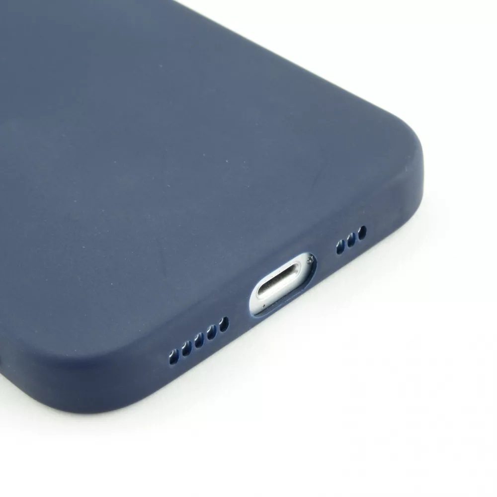 Coque iPhone 15 Pro - Silicone Mat - Bleu foncé