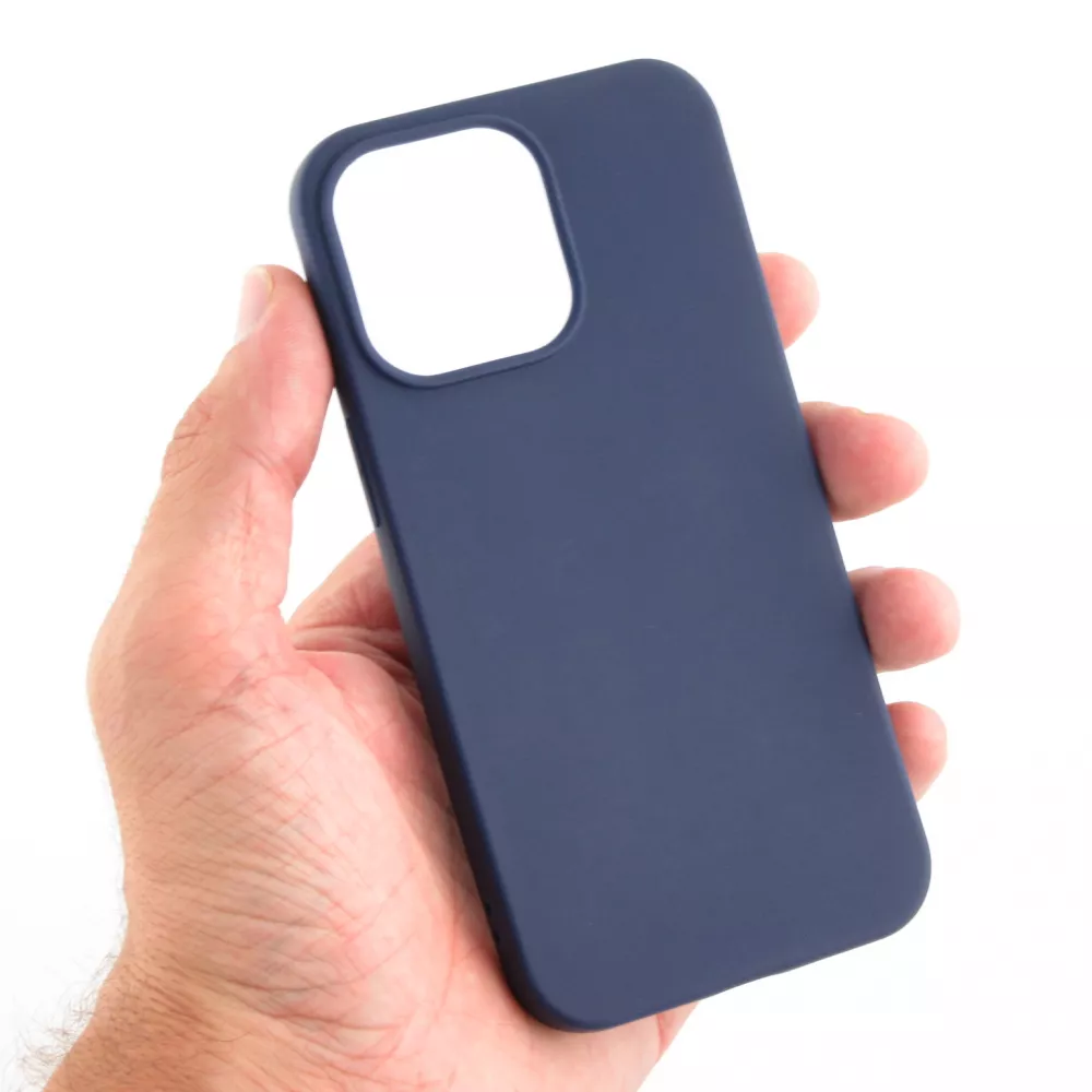Coque iPhone 15 Pro - Silicone Mat - Bleu foncé