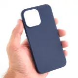 Coque iPhone 15 Pro - Silicone Mat - Bleu foncé
