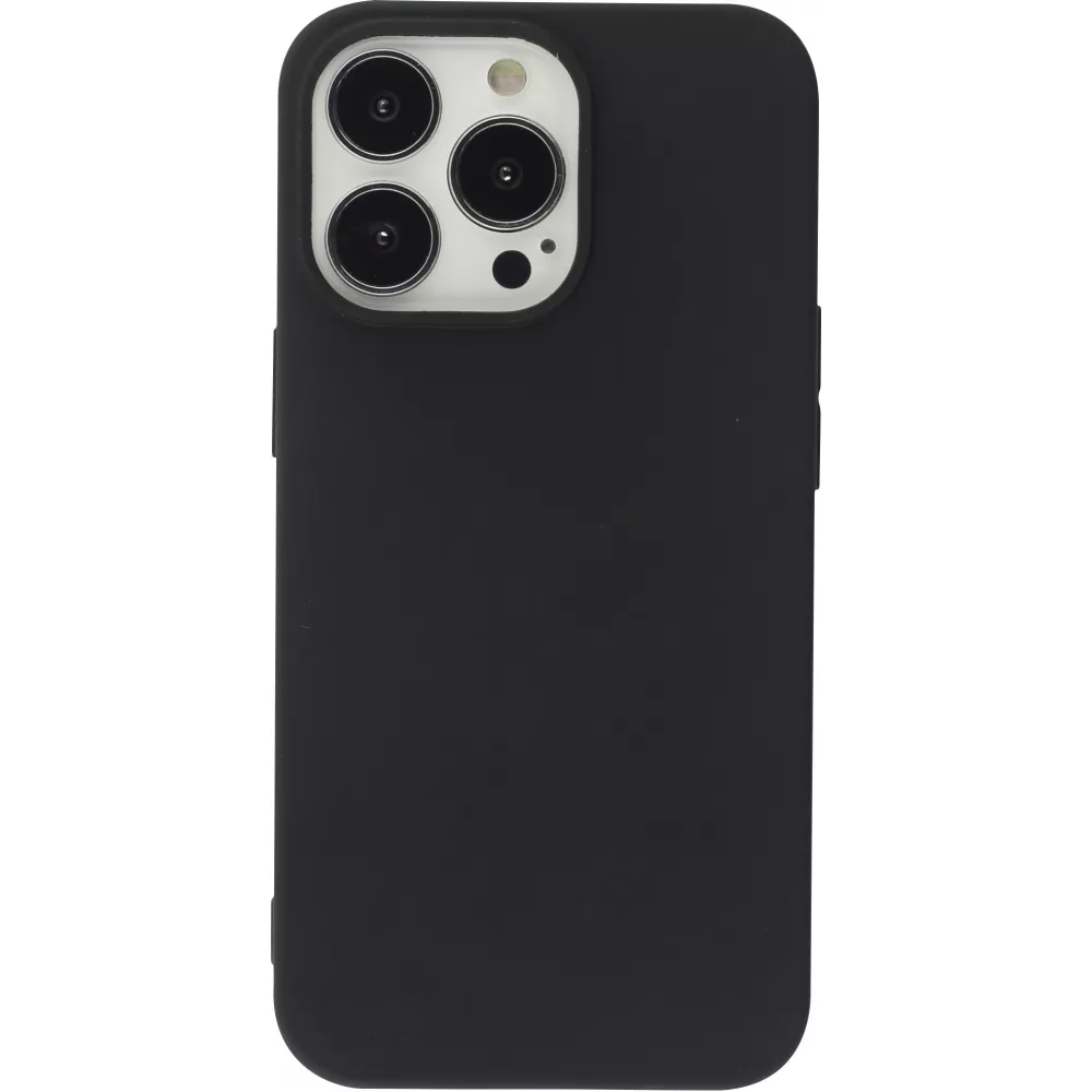 Coque iPhone 15 Pro - Silicone Mat - Noir
