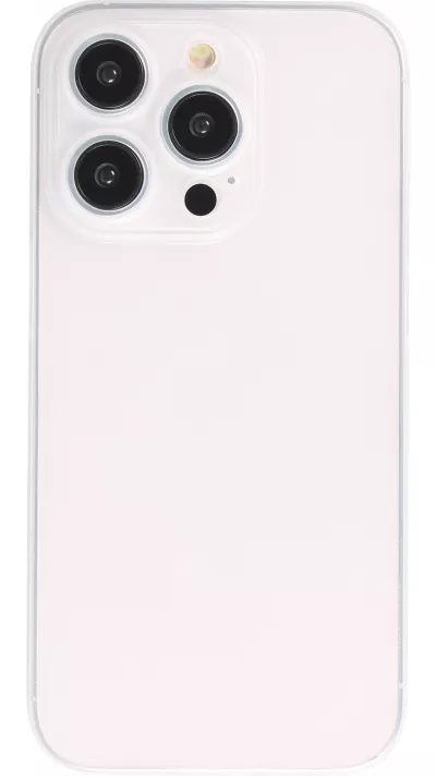 Coque iPhone 15 Pro Max - plastique ultra fin semi-transparent mat - Blanc