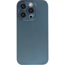 Coque iPhone 15 Pro Max - plastique ultra fin semi-transparent mat - Bleu