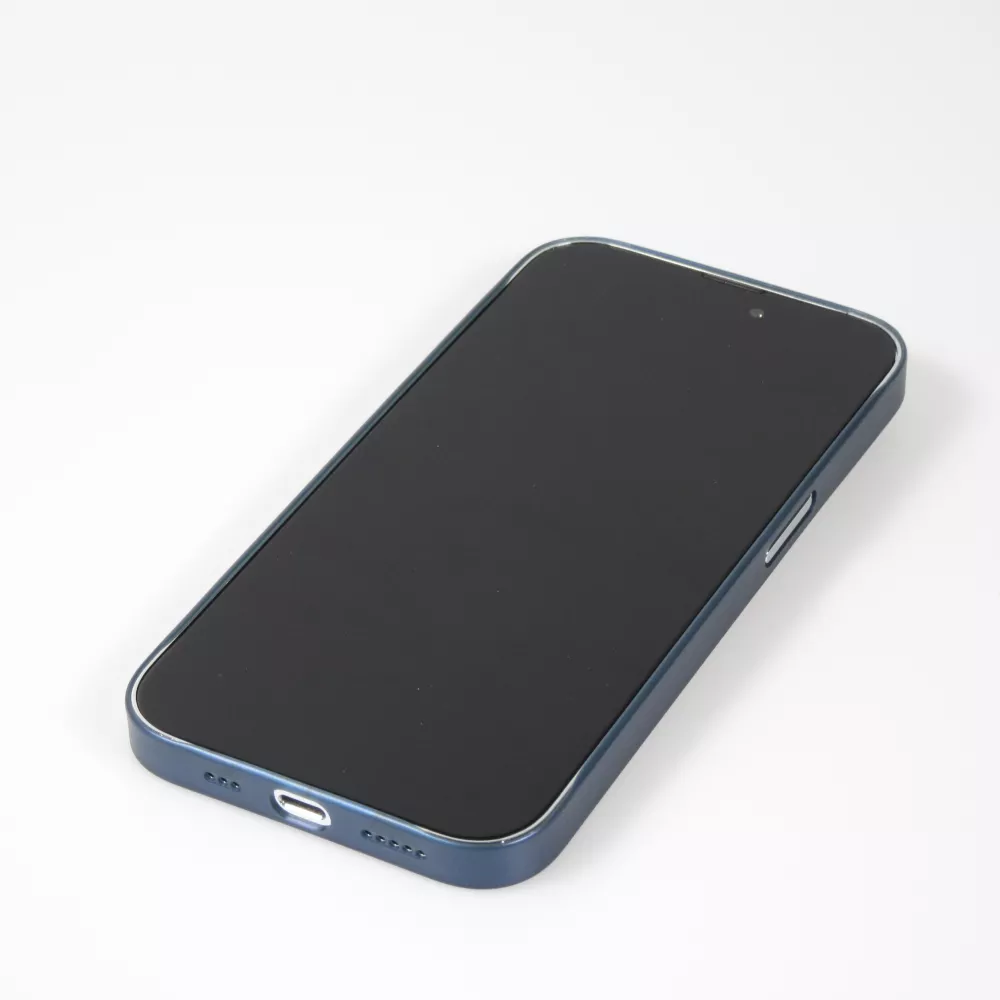 Coque iPhone 15 Pro Max - plastique ultra fin semi-transparent mat - Bleu