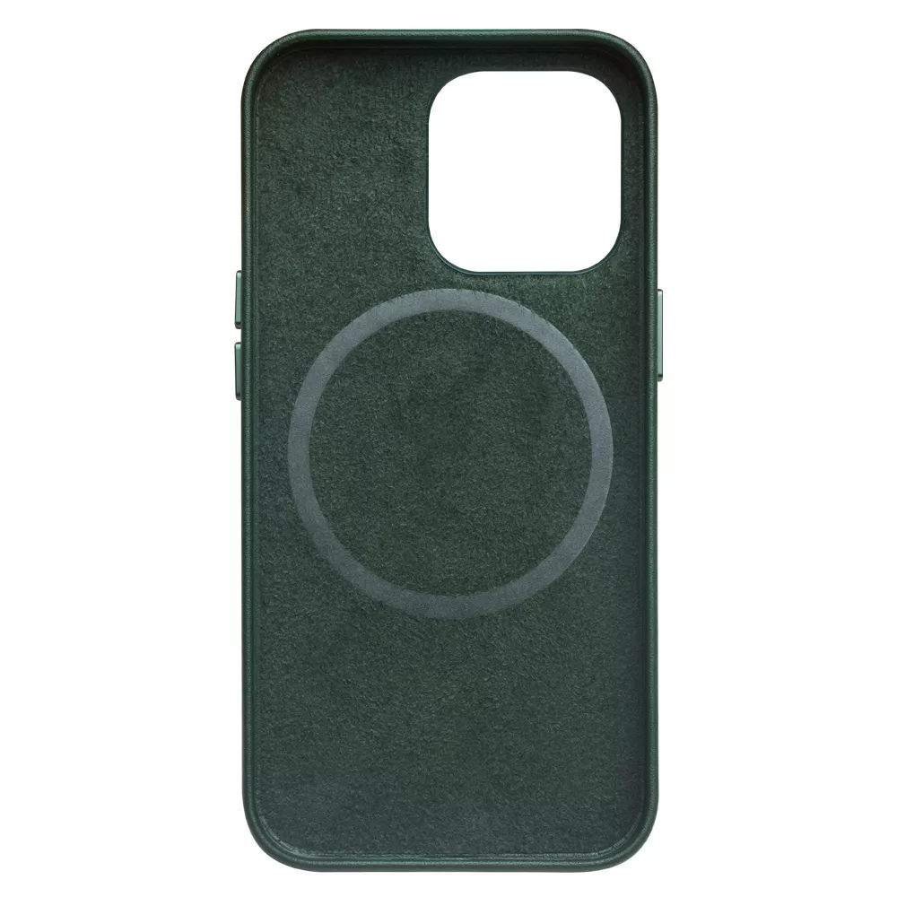 iPhone 14 Plus Case Hülle - Qialino Echtleder (MagSafe kompatibel) grün