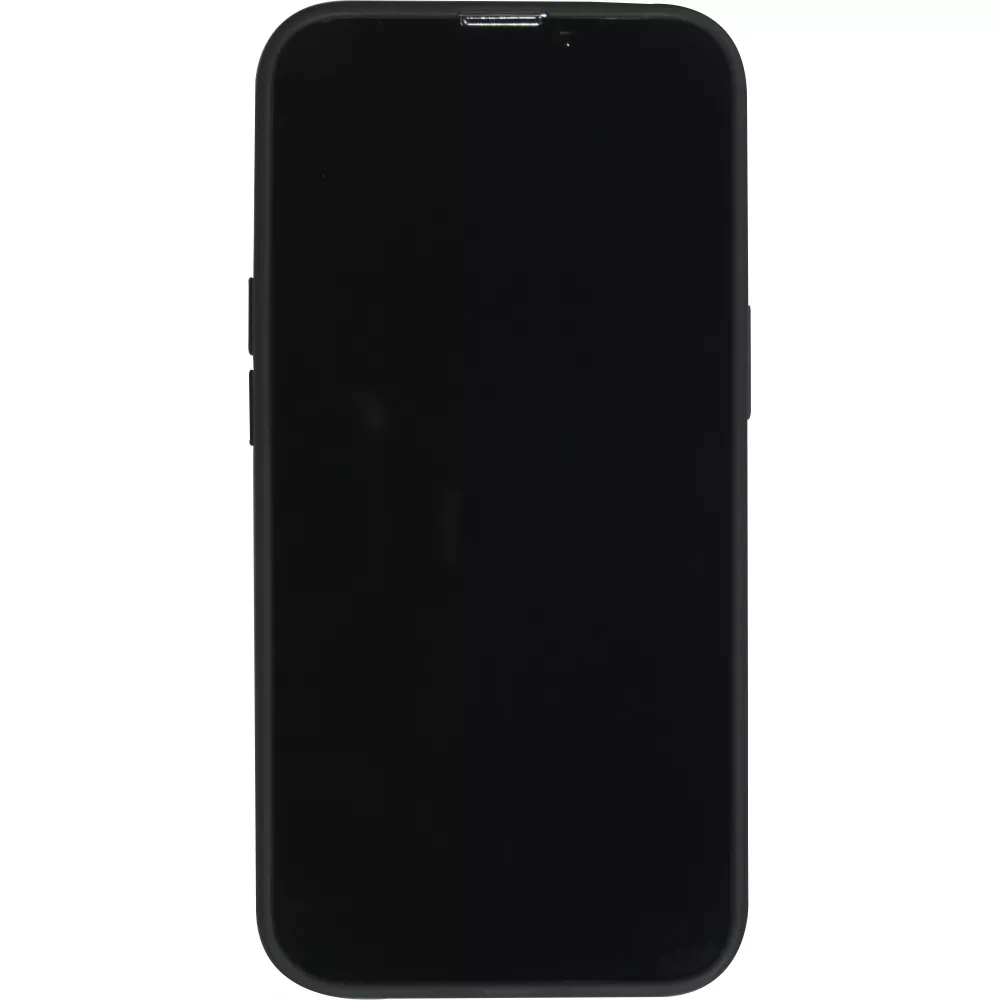 iPhone 14 Case Hülle - Silikon Mat Herz gold - Schwarz