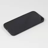 iPhone 14 Case Hülle - Silikon Mat Herz gold - Schwarz