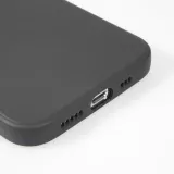 iPhone 14 Case Hülle - Silikon Mat Herz gold - Schwarz