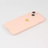 Coque iPhone 13 - Silicone Mat Coeur doré - Rose