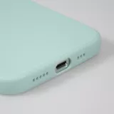 iPhone 15 Case Hülle - Silikon Mat Herz gold - Türkis