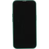 Coque iPhone 14 - Silicone Mat Coeur doré - Vert foncé
