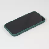 Coque iPhone 14 - Silicone Mat Coeur doré - Vert foncé
