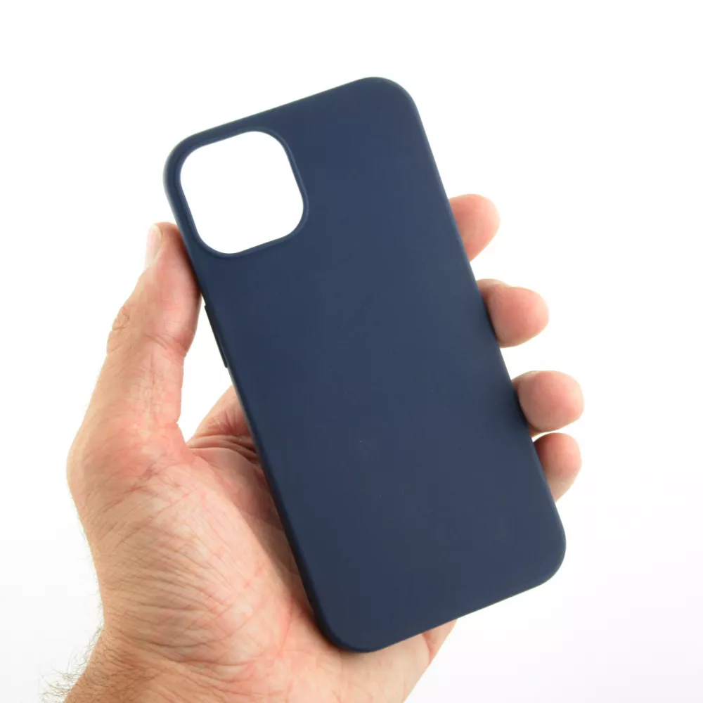 Coque iPhone 13 mini - Silicone Mat - Bleu foncé