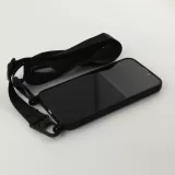 iPhone 13 Case Hülle - Silikon mit Kordel und Haken - Schwarz
