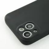 iPhone 13 Case Hülle - Silikon mit Kordel und Haken - Schwarz