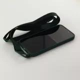 Coque iPhone 13 mini - Silicone avec lanière et crochet - Vert foncé
