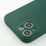 Coque iPhone 13 mini - Silicone avec lanière et crochet - Vert foncé