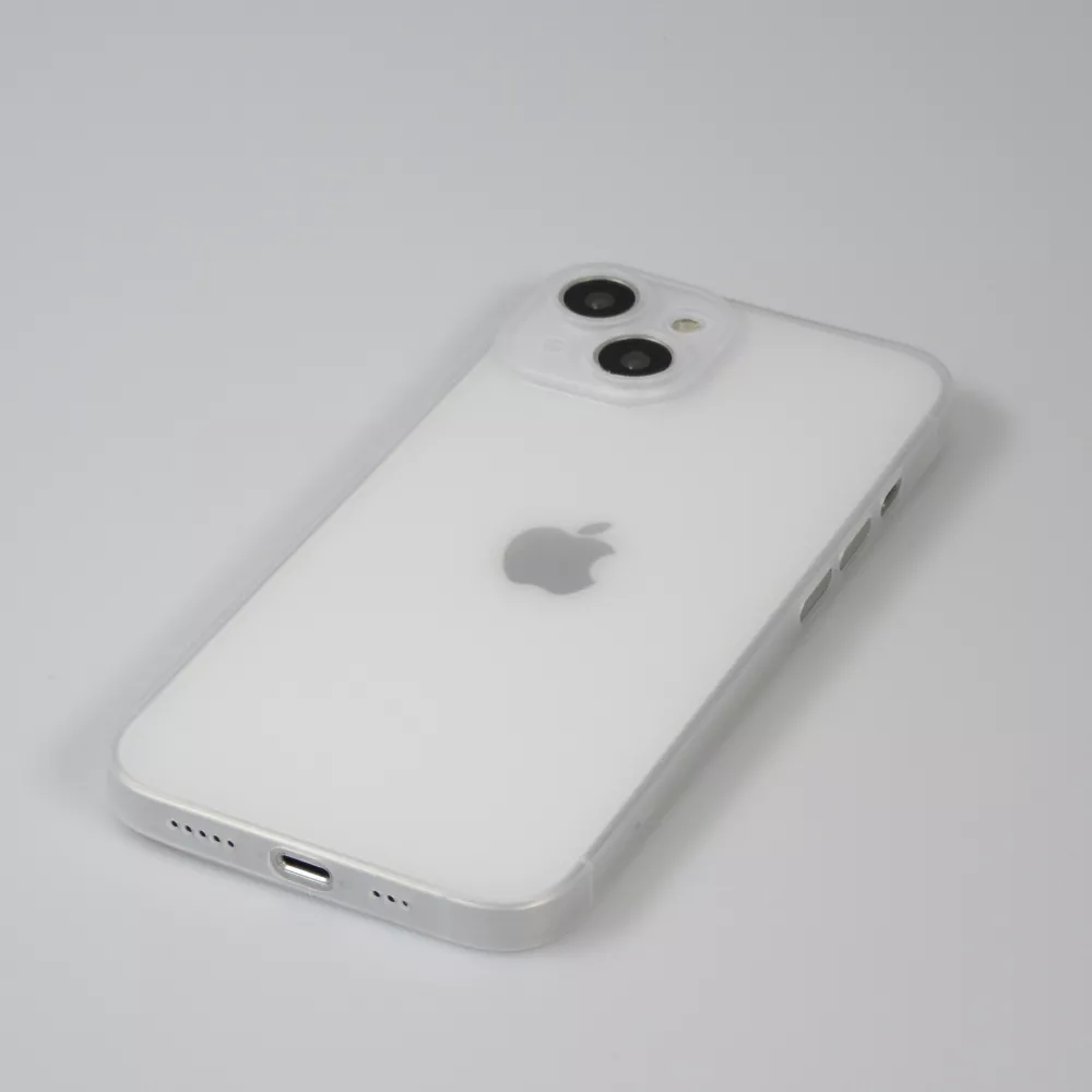 Coque iPhone 15 - plastique ultra fin semi-transparent mat - Blanc