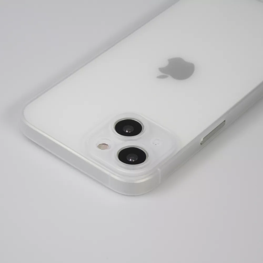 Coque iPhone 15 - plastique ultra fin semi-transparent mat - Blanc