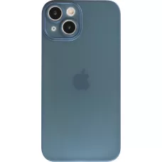 Coque iPhone 14 - plastique ultra fin semi-transparent mat - Bleu