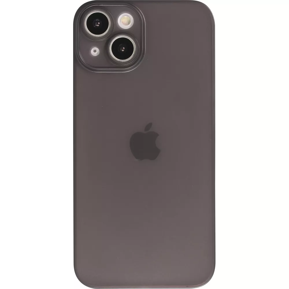 Coque iPhone 14 - plastique ultra fin semi-transparent mat - Noir