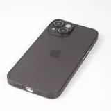 Coque iPhone 14 - plastique ultra fin semi-transparent mat - Noir