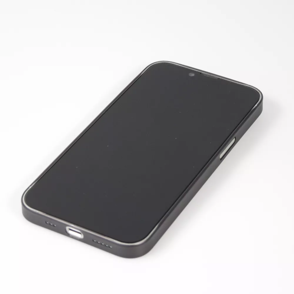 Coque iPhone 14 - plastique ultra fin semi-transparent mat - Noir
