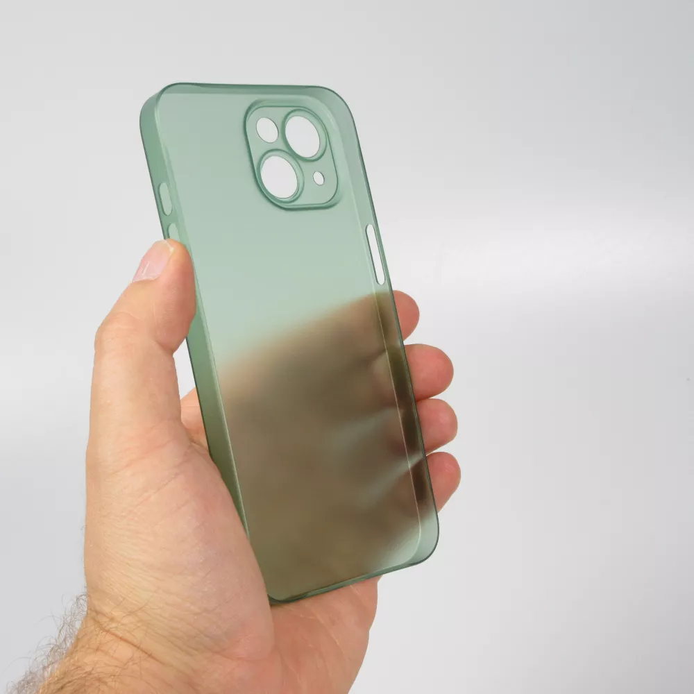 Coque iPhone 15 - plastique ultra fin semi-transparent mat - Vert
