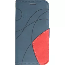 iPhone 14 Case Hülle - Flip classical elegant fine lines - Blau