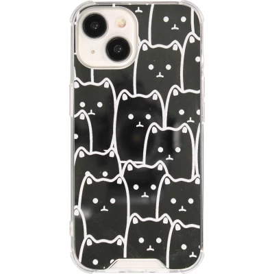 Coque iPhone 14 - Gel bumper chat miroir - Transparent