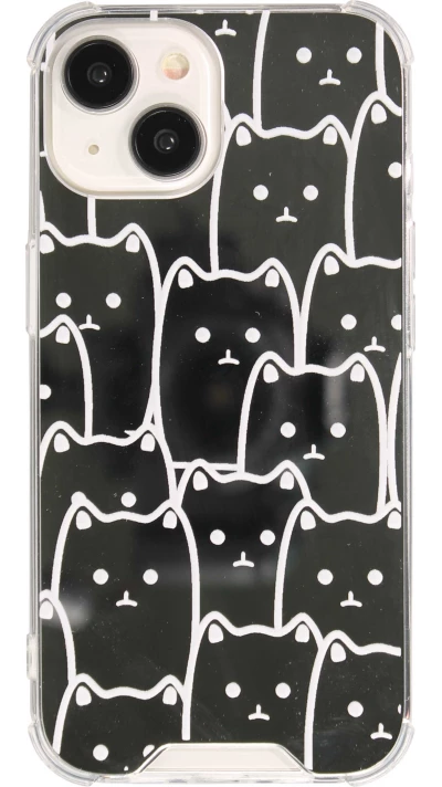 Coque iPhone 14 - Gel bumper chat miroir - Transparent