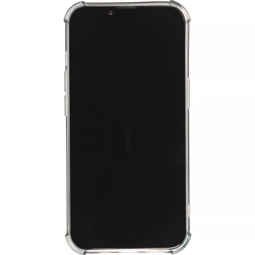 iPhone 13 Case Hülle - Gummi Silikon bumper super flexibel mit Kartenhalter transparent - Grau