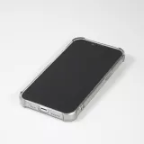 iPhone 13 Case Hülle - Gummi Silikon bumper super flexibel mit Kartenhalter transparent - Grau