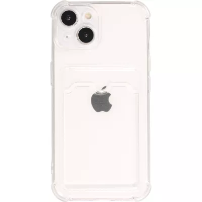 Coque iPhone 14 - Gel silicone bumper super flexible avec porte-carte transparent