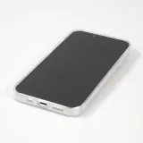 iPhone 15 Case Hülle - Silikon Gel blütende Rose - Weiss