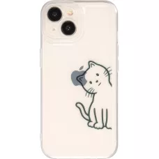 Coque iPhone 15 - Gel silicone transparent petit chat trop mignon