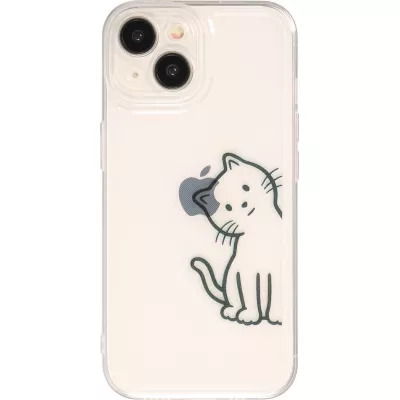 Coque iPhone 14 - Gel silicone transparent petit chat trop mignon