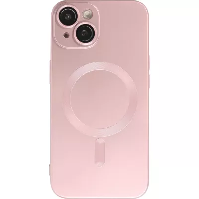 Coque iPhone 14 - Gel souple avec vitre de protection caméra MagSafe - Rose