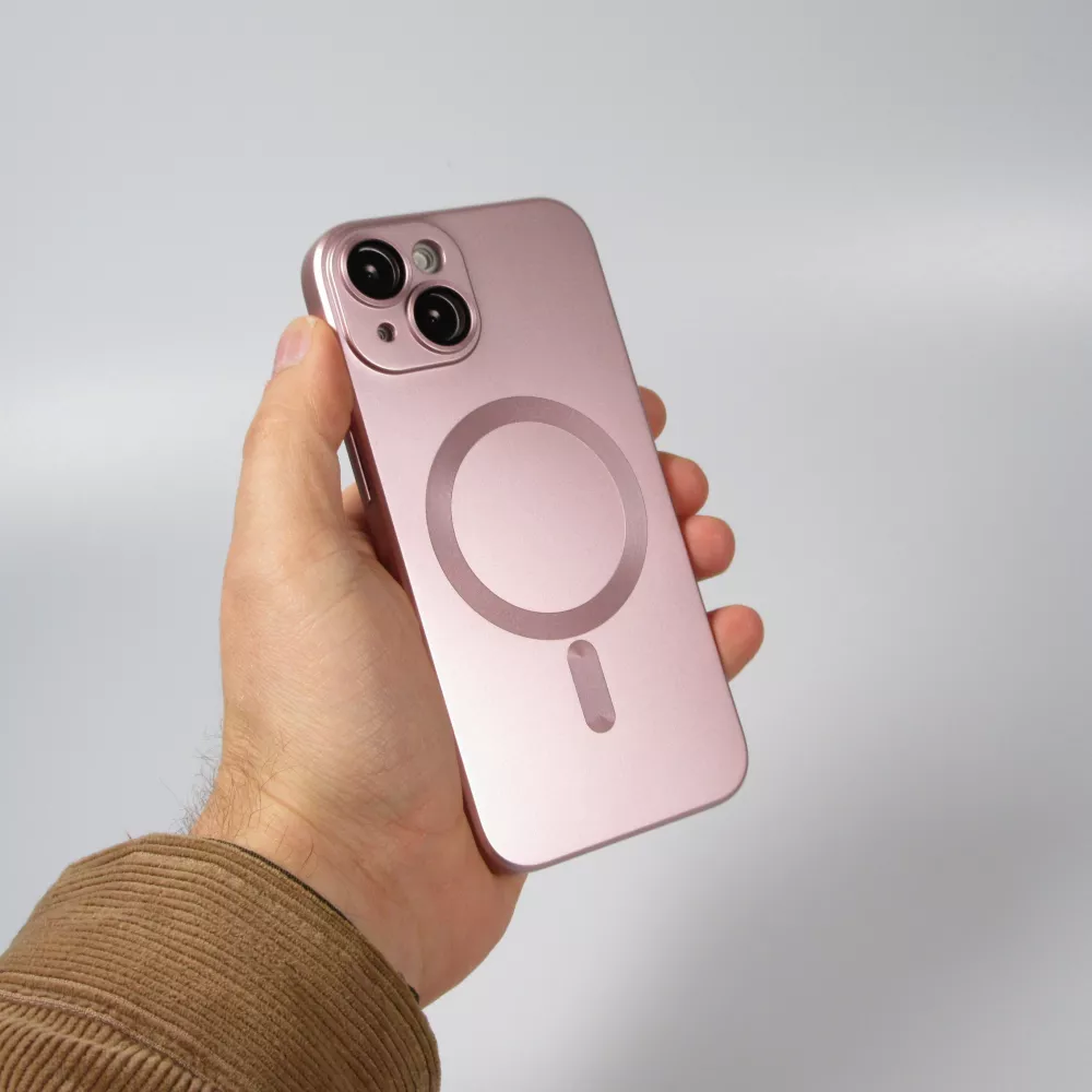 Coque iPhone 15 Plus - Gel souple avec vitre de protection caméra MagSafe - Rose
