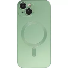 iPhone 15 Case Hülle - Gummi weich mit Kameraschutzglas MagSafe - Grün