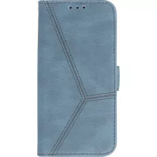 iPhone 14 Pro Max Case Hülle - Flip Geometrisch - Blau komplett