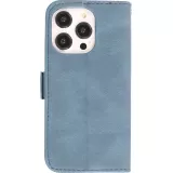iPhone 14 Pro Max Case Hülle - Flip Geometrisch - Blau komplett