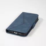 iPhone 14 Pro Max Case Hülle - Flip Geometrisch - Blau komplett