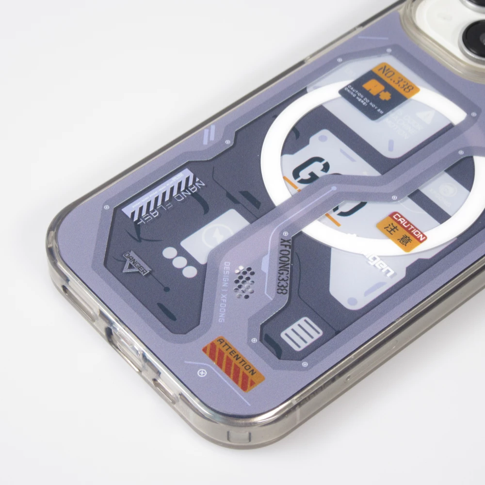 Coque iPhone 14 Pro Max - Gel silicone Machine Armor Type-G20 MagSafe - Bleu foncé