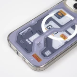 Coque iPhone 14 Pro Max - Gel silicone Machine Armor Type-G20 MagSafe - Bleu foncé