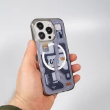 Coque iPhone 14 Pro Max - Gel silicone Machine Armor Type-G20 MagSafe - Bleu foncé