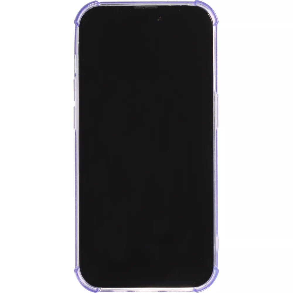 Coque iPhone 14 Pro Max - Gel silicone bumper super flexible avec porte-carte transparent - Violet