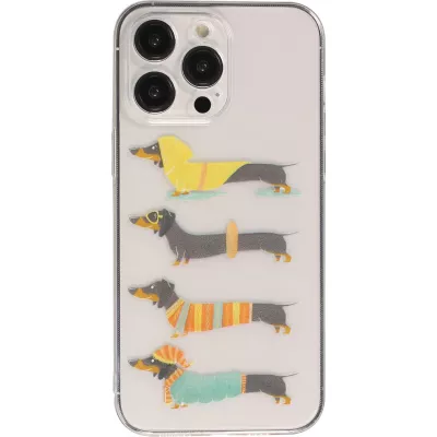 iPhone 15 Pro Max Case Hülle - Silikon transparent Gummi Dogs 4 Season - Transparent