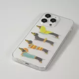 iPhone 15 Case Hülle - Silikon transparent Gummi Dogs 4 Season - Transparent