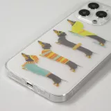 iPhone 15 Case Hülle - Silikon transparent Gummi Dogs 4 Season - Transparent