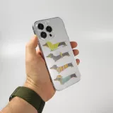 iPhone 15 Case Hülle - Silikon transparent Gummi Dogs 4 Season - Transparent